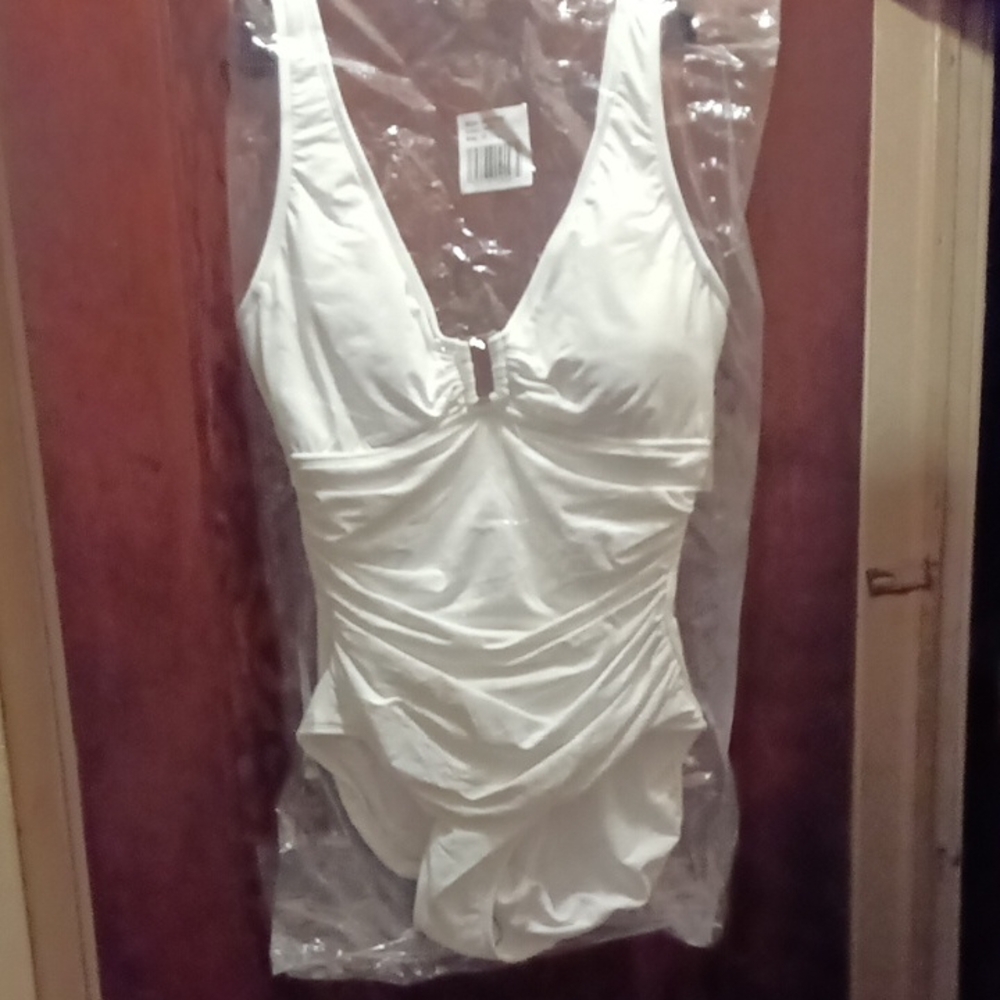 Ralph Lauren White Shapewear with Plunging V-Neck